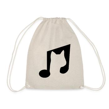 Chemise note chat avec notes de musique et gueule de bois tête de chat - Sac de sport léger - nature - Devant