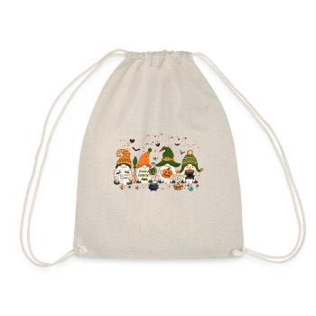 Tis the Season, Halloween Gnomes, Thanksgiving Gif - Drawstring Bag - nature - Front