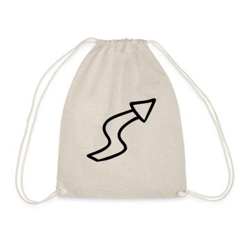 Arrow drawing sketch black - Drawstring Bag - nature - Front