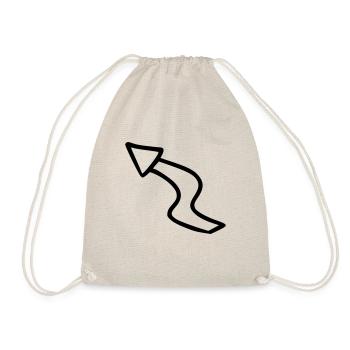 Arrow drawing sketch black - Drawstring Bag - nature - Front