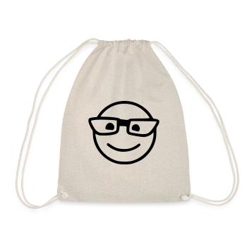Emoji Skizze Brille schwarz - Turnbeutel - Natur - Vorne