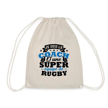 Je suis le coach d une super équipe de rugby - Sac de sport léger - nature - Devant