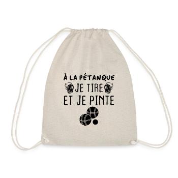A la pétanque je tire et je pinte - Sac de sport léger - nature - Devant