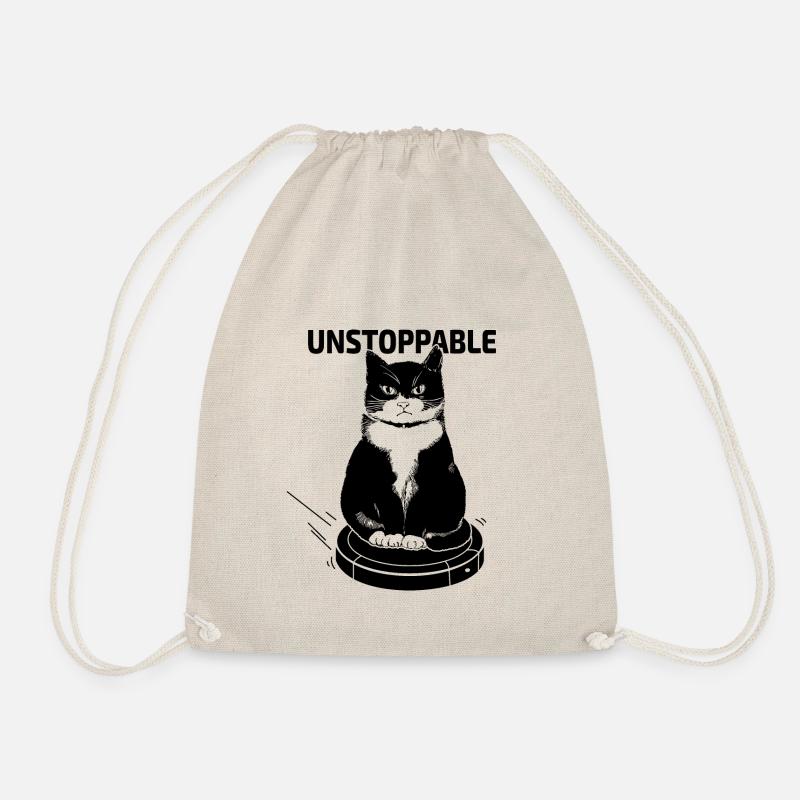 Unstoppable cat - Drawstring Bag - nature