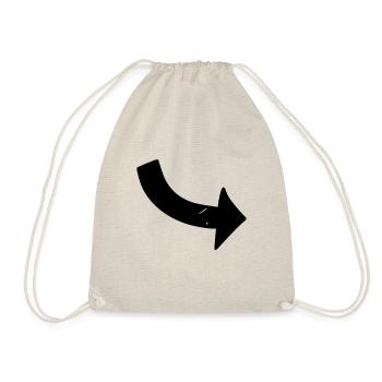 Arrow drawing sketch black - Drawstring Bag - nature - Front