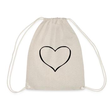 Heart Emoji Sketch black - Drawstring Bag - nature - Front