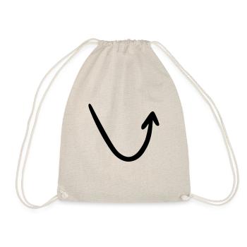 Arrow drawing sketch black - Drawstring Bag - nature - Front