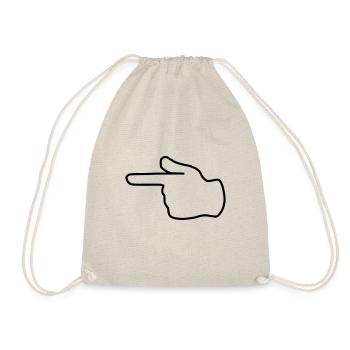 Emoji show left sketch black - Drawstring Bag - nature - Front
