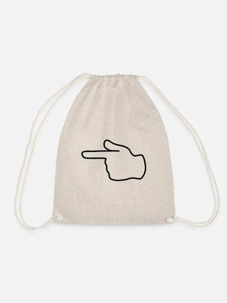 Emoji show left sketch black - Drawstring Bag - nature