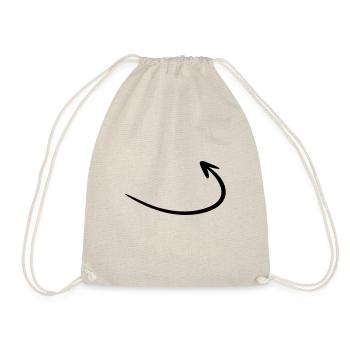 Arrow drawing sketch black - Drawstring Bag - nature - Front