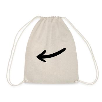 Arrow drawing sketch black - Drawstring Bag - nature - Front