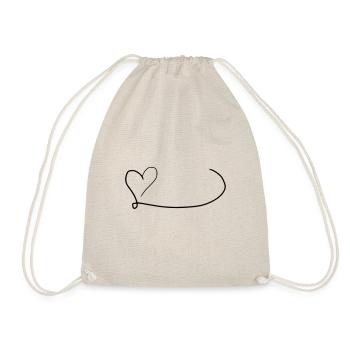 Heart Emoji Sketch - Drawstring Bag - nature - Front