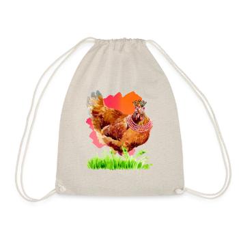 Aquarell Huhn - Turnbeutel - Natur - Vorne