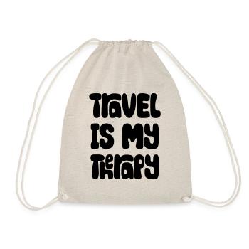 Travel Is My Therapy - Turnbeutel - Natur - Vorne