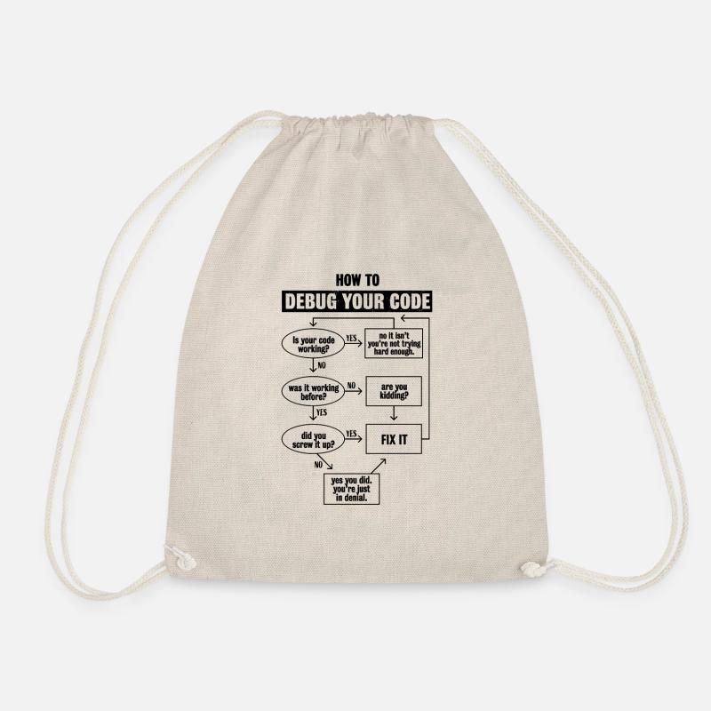Programming Code Coding Funny Debug Gift - Drawstring Bag - nature