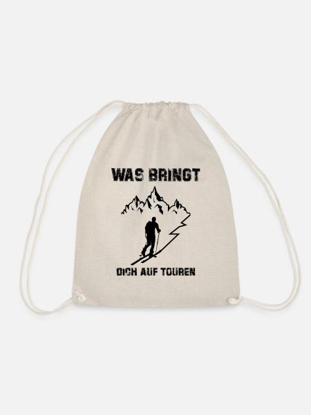 Witziger Skitouren Ski Tour Geschenk lustig Spruch - Turnbeutel - Natur