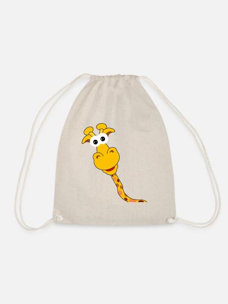 Giraffe - lustig, in Comicstyle - Turnbeutel - Natur