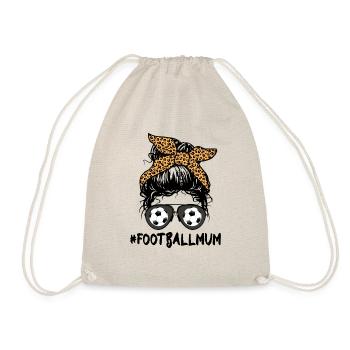 Football Mum - Messy Bun - Drawstring Bag - nature - Front