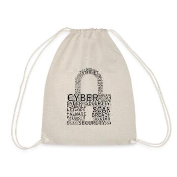 Cyber Security Wordcloud Vorhängeschloss - Turnbeutel - Natur - Vorne
