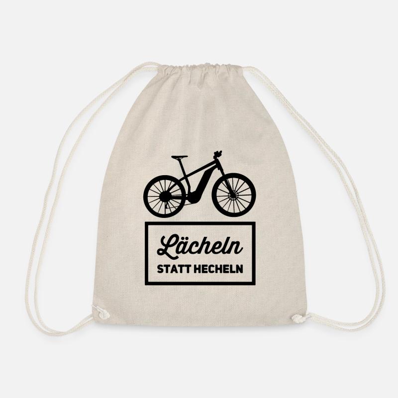 Lächeln statt hecheln E-MTB E-Bike Fahrer - Turnbeutel - Natur