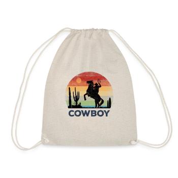 Cowboy - Coucher de soleil rétro - Sac de sport léger - nature - Devant