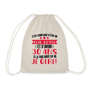 Beau gosse de 30 ans je gère cadeau anniversaire - Sac de sport léger - nature - Devant