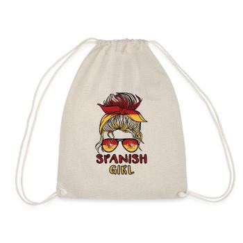 Spanish Girl Spain girls football España women - Drawstring Bag - nature - Front