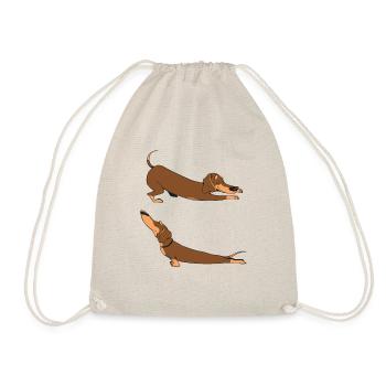 Mignon Stretching Sausage Dog Dachshund - Sac de sport léger - nature - Devant
