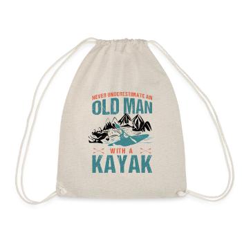 Never Underestimate An Old Man With A Kayak - Drawstring Bag - nature - Front