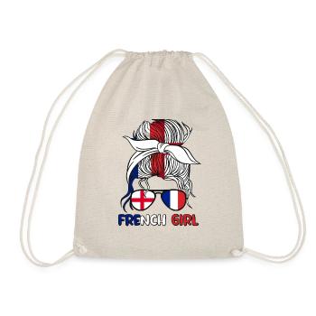 Moitié Anglais Moitié Français Fille France Angleterre Drapeau - Sac de sport léger - nature - Devant