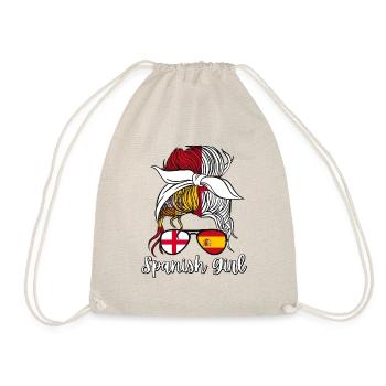 Spanish Girl English Flag Spain chica española - Drawstring Bag - nature - Front