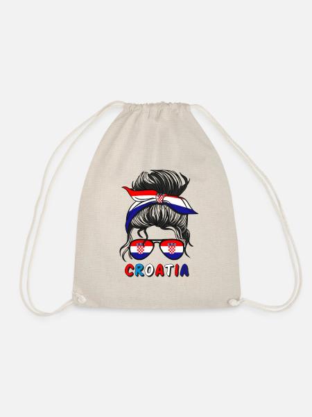 Hrvatska Kroatien Flagge Mädchen Kroatisches Mädchen Mama - Turnbeutel - Natur