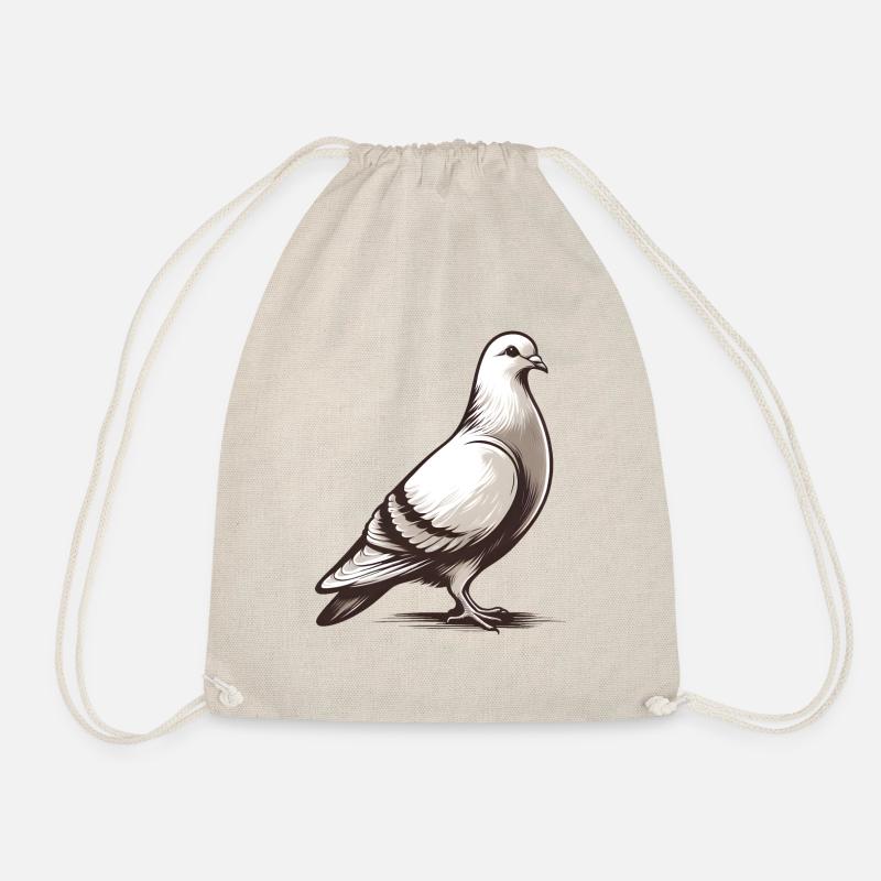 A Dove - The Most Beautiful Pigeon - Drawstring Bag - nature