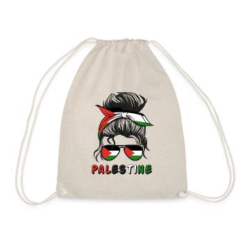 Palestine Palestinian Flag Girls Palestinian Girl - Drawstring Bag - nature - Front