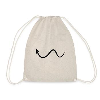 Arrow drawing sketch black - Drawstring Bag - nature - Front