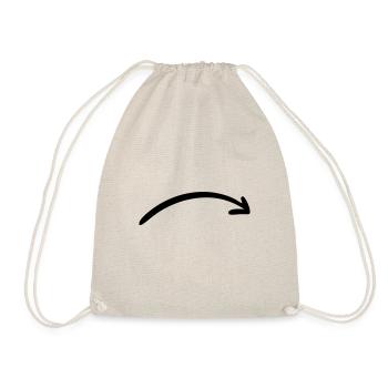 Arrow drawing sketch black - Drawstring Bag - nature - Front
