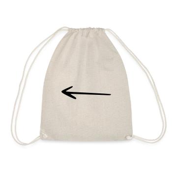 Arrow drawing sketch black - Drawstring Bag - nature - Front