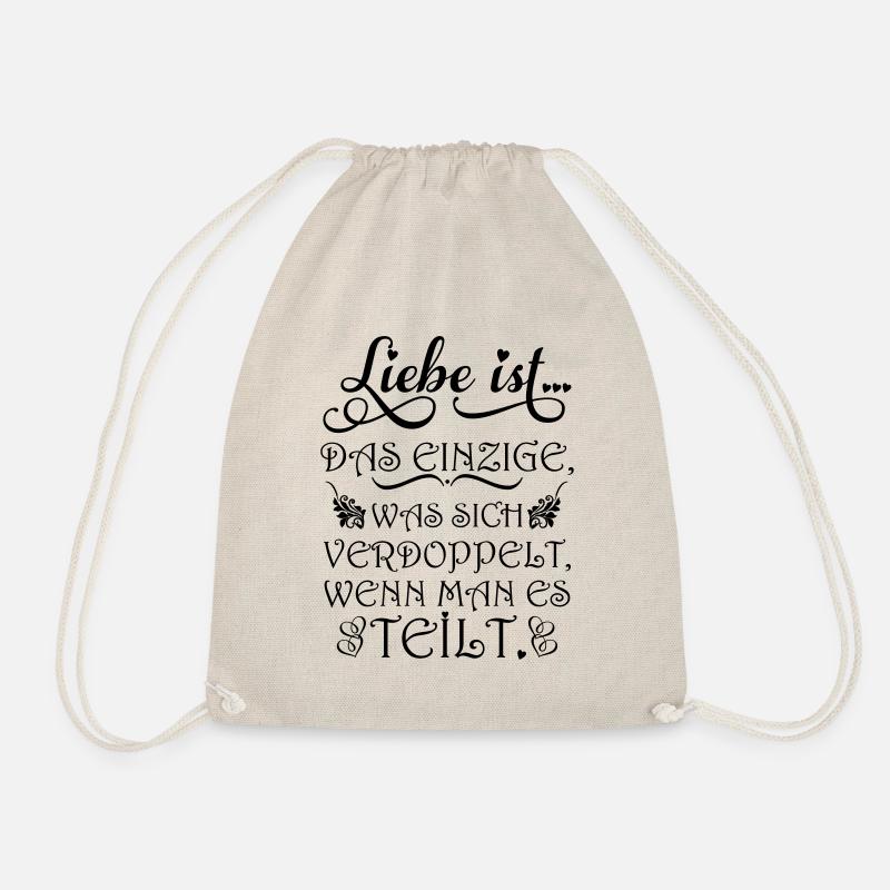 Liebe verdoppelt sich wenn man sie teilt! - Turnbeutel - Natur