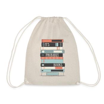 What's in the bag? It's probably books. - Drawstring Bag - nature - Front