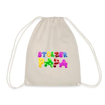 Baby Eltern Kind Geschenk Sprüche Geburt Mama Papa - Turnbeutel - Natur - Vorne