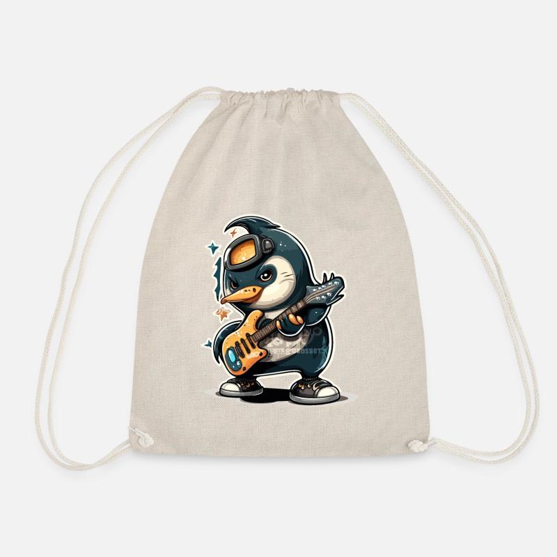 Rocker-Pinguin - Turnbeutel - Natur