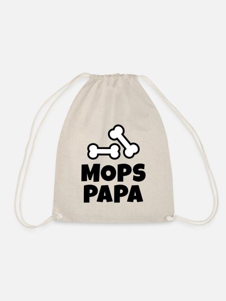 Pug dad bone - Drawstring Bag - nature