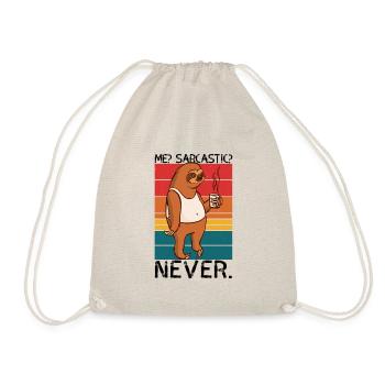 Me Sarcastic Never Sloth Saying - Drawstring Bag - nature - Front