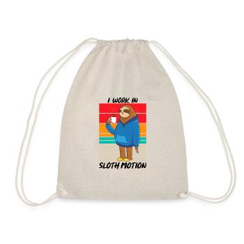 I Work In Sloth Motion Sarcasm - Drawstring Bag - nature - Front