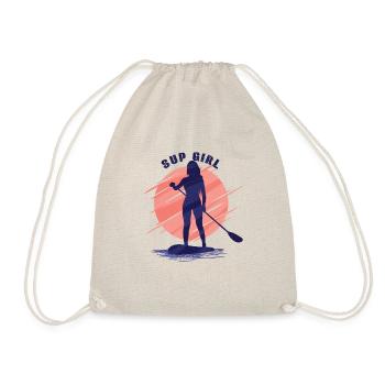 Sup Girl Stand Up Paddling - Turnbeutel - Natur - Vorne