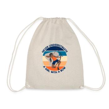 Never Underestimate A Girl With A Bow Archery - Drawstring Bag - nature - Front