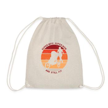 Super Wife Super Mom And Fit - Drawstring Bag - nature - Front