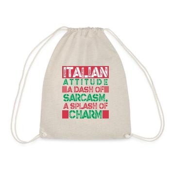 Drôle Sarcasme Italie Sarcastique Femme Italienne Sarcastique - Sac de sport léger - nature - Devant
