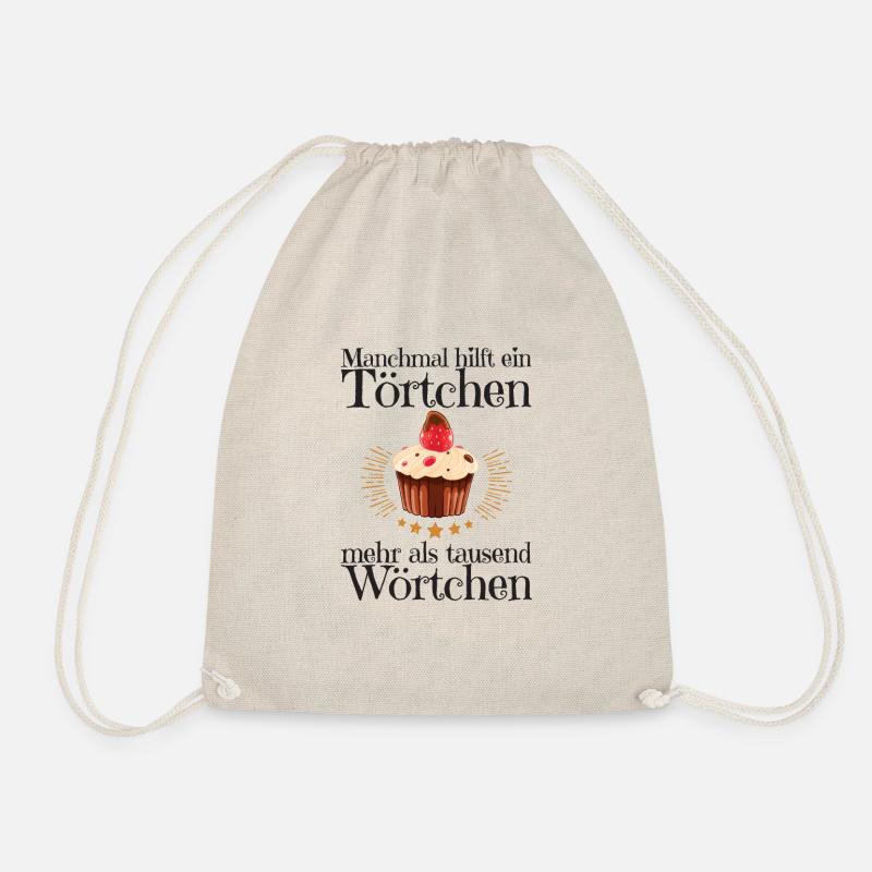 Törtchen Wörtchen Torte Worte Cupcake schwarz - Turnbeutel - Natur