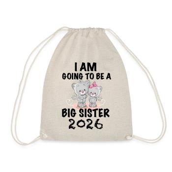 I'm going to be a big sister in 2026 - Drawstring Bag - nature - Front